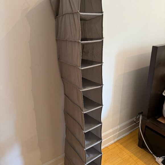 The Container Store 10-Compartment Hanging Closet Organizer Grey - Picture 4 of 9